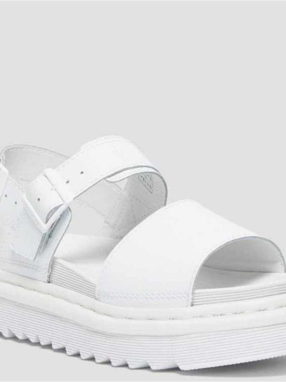 Dr. Martens White Two-Strap Voss Mono Hydro Platform Sandals Sz 6